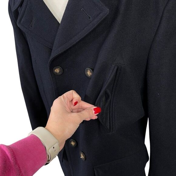 Lauren Ralph Lauren Men's Double-Breasted Quilted Lined Peacoat 40S - Picture 6 of 12